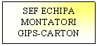 Text Box: SEF ECHIPA MONTATORI
GIPS-CARTON
