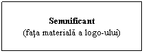 Text Box: Semnificant 
(fata materiala a logo-ului)

