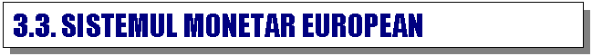 Text Box: 3.3. SISTEMUL MONETAR EUROPEAN