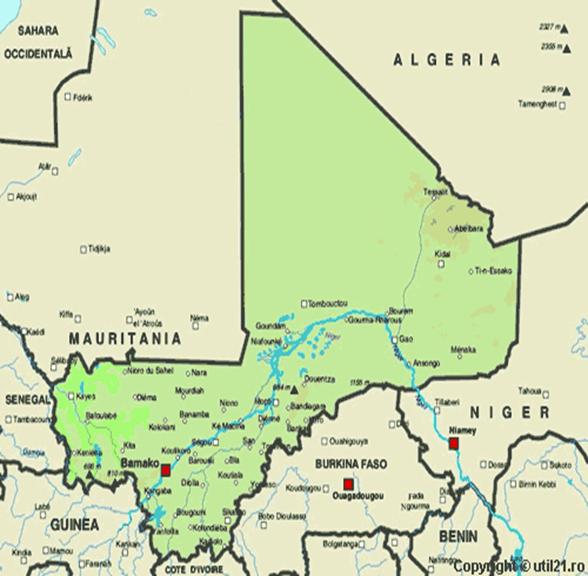 Harta Mali, dati clic pentru a vedea harta in versiunea mare, cu toate detaliile