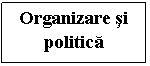 Text Box: Organizare si
politica
