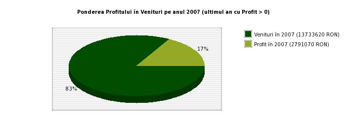 Ponderea Profitului in Venituri pe anul 2007 a ANDREI & ANDREAS LERM SRL