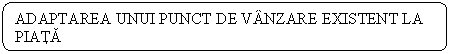 Rounded Rectangle: ADAPTAREA UNUI PUNCT DE VANZARE EXISTENT LA PIATA