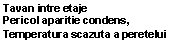 Text Box: Tavan intre etaje 
Pericol aparitie condens,
Temperatura scazuta a peretelui
