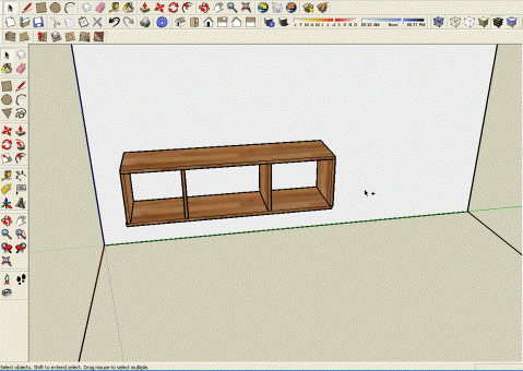 Etajera simpla in Sketchup