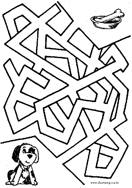 E:DIVERSEImagini de colorat pt copii (din desene animate)Jeuxlabyrinthe du chien avec l'os.gif