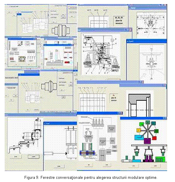 Text Box: 

Figura 9. Ferestre conversationale pentru alegerea structurii modulare optime.

