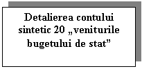 Text Box: Detalierea contului sintetic 20 