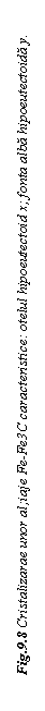 Text Box: Fig.9.8 Cristalizarae unor al;iaje Fe-Fe3C caracteristice: otelul hipoeutectoid x; fonta alba hipoeutectoida y.