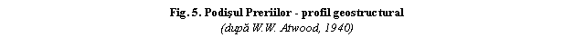 Text Box: Fig. 5. Podisul Preriilor - profil geostructural
(dupa W.W. Atwood, 1940)
