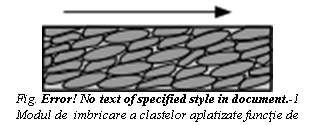 Text Box: 
Fig. 3 12 Modul de imbricare a clastelor aplatizate functie de sensul curentului (sageata de sus)
