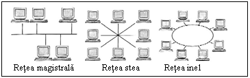 Text Box: 
 Retea magistrala Retea stea Retea inel
