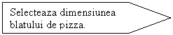Pentagon: Selecteaza dimensiunea blatului de pizza.