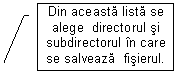 Line Callout 3: 	Din aceasta lista se alege  directorul si subdirectorul in care se salveaza  fisierul.