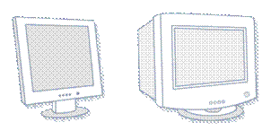 Imagine a unui monitor LCD și a unui monitor CRT
