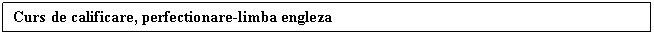 Text Box: Curs de calificare, perfectionare-limba engleza