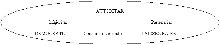 Oval: AUTORITAR

Majoritar Parteneriat 

DEMOCRATIC Democrat cu discutii LAISSEZ FAIRE
