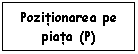 Text Box: Pozitionarea pe piata (P)