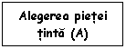 Text Box: Alegerea pietei tinta (A)