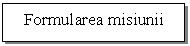 Text Box: Formularea misiunii