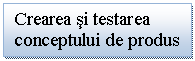 Flowchart: Process: Crearea si testarea conceptului de produs