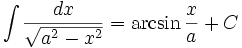 int } = arcsin  + C