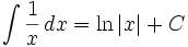 int frac,dx = ln + C