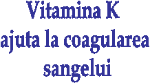 Vitamina K 
ajuta la coagularea
 sangelui