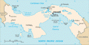 Canalul taie istmul Panama de la Oceanul Pacific in partea de sud-est la Oceanul Atlantic in partea de nord-vest.