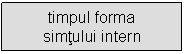 Text Box: timpul forma 
simtului intern
