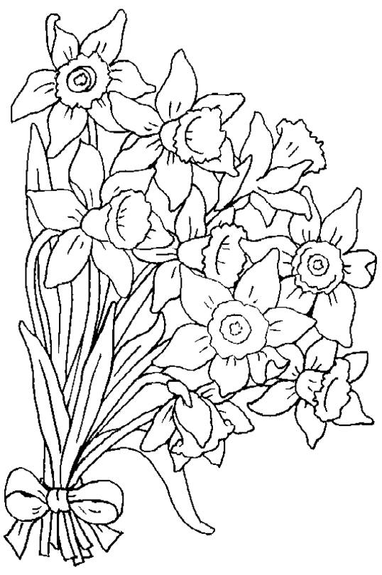 Imagini cu flori de colorat