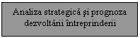 Text Box: Analiza strategica si prognoza dezvoltarii intreprinderii