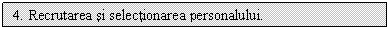 Text Box: 4. Recrutarea si selectionarea personalului.