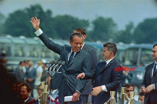 Ceausescu impreuna cu Richard Nixon la Bucuresti