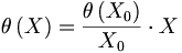 thetaleft( X right)=fraccdot X
