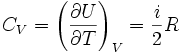 C_V = left ( frac right )_V = frac R