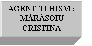 Text Box: AGENT TURISM :
MARASOIU CRISTINA
